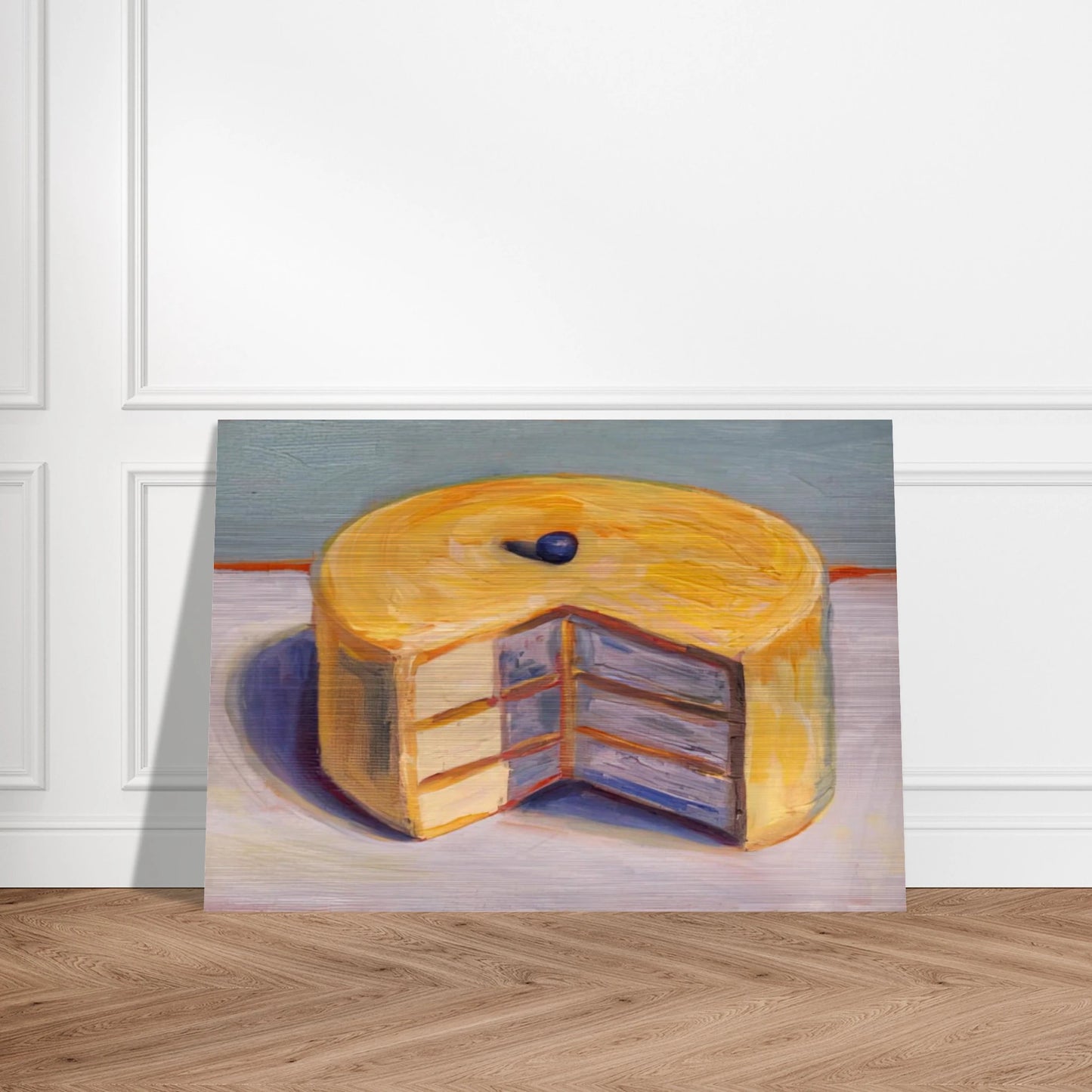 Lemon Cake - 1964 - Wayne Thiebaud Brushed Aluminum Print - 70x100 cm / 28x40 inches | Wayne Thiebaud Aluminum Print | Wayne Thiebaud Prints