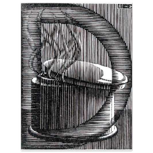 MC Escher - INITIAL D Wall Art - 21x29.7 cm / 8x12" - Fine Art Poster - -