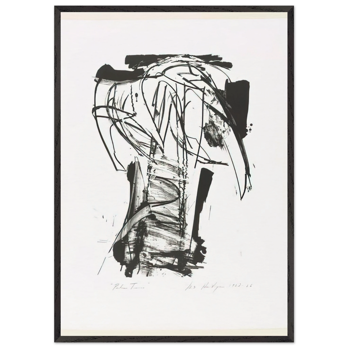 PALM TREES FROM THE SERIES THE ARCHAICS 1966 - Grace Hartigan 70x100 cm / 28x40 inches Framed Art Print – Black Wooden Frame