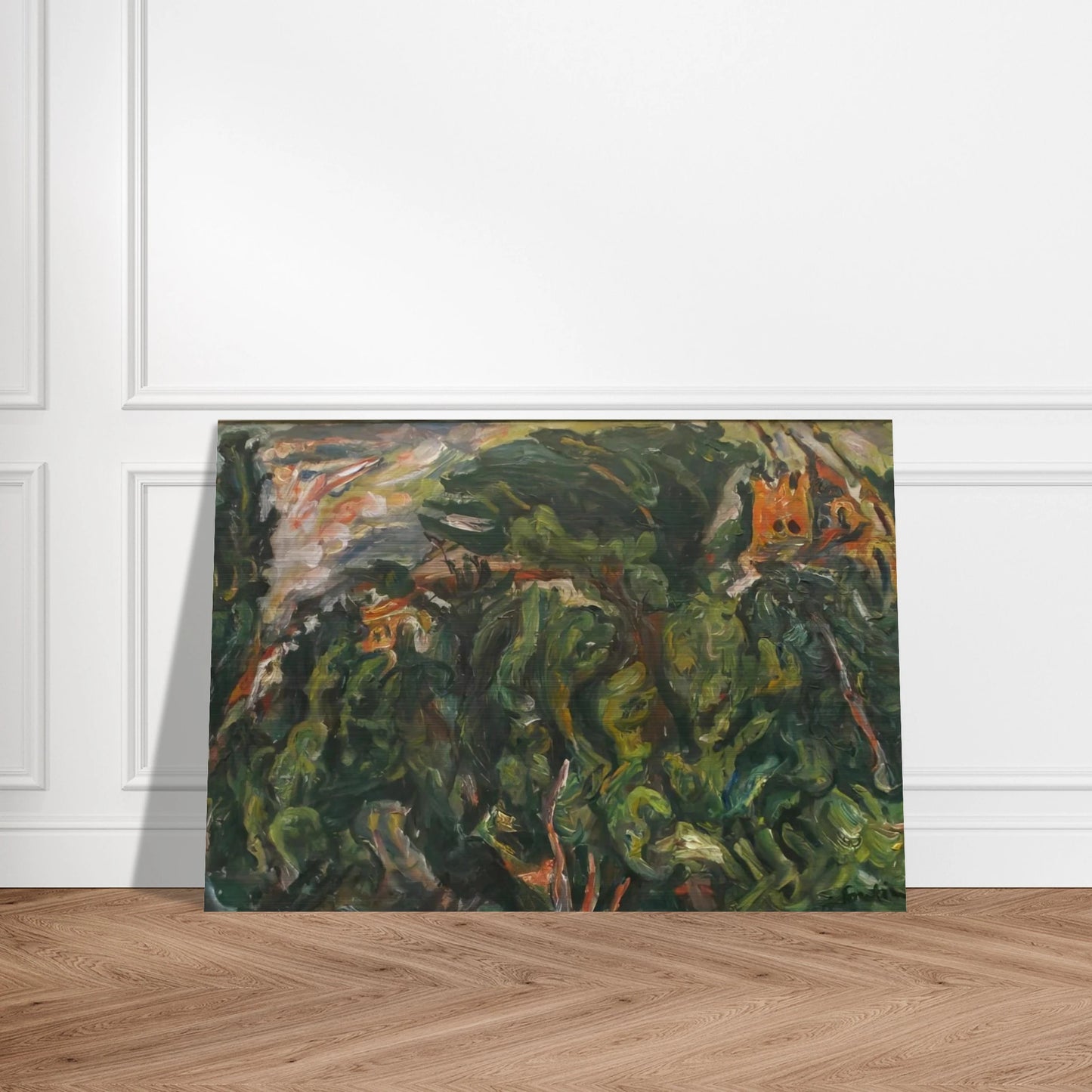 THE RED CASTLE OF CERET 1919 - Chaim Soutine Brushed Aluminum Print - 70x100 cm / 28x40 inches | Chaim Soutine Aluminum Print | Chaim Soutine Prints