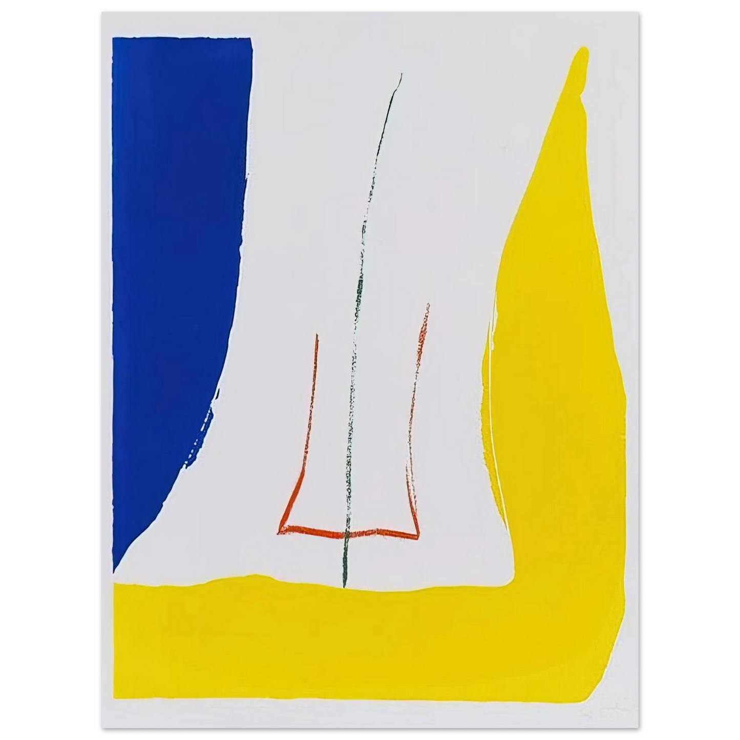 Helen Frankenthaler - Sun Corner - 1968 Wall art - 13x18 cm / 5x7 inches - Premium Wooden Framed Poster With Fine Art Paper-canvas - Wood frame