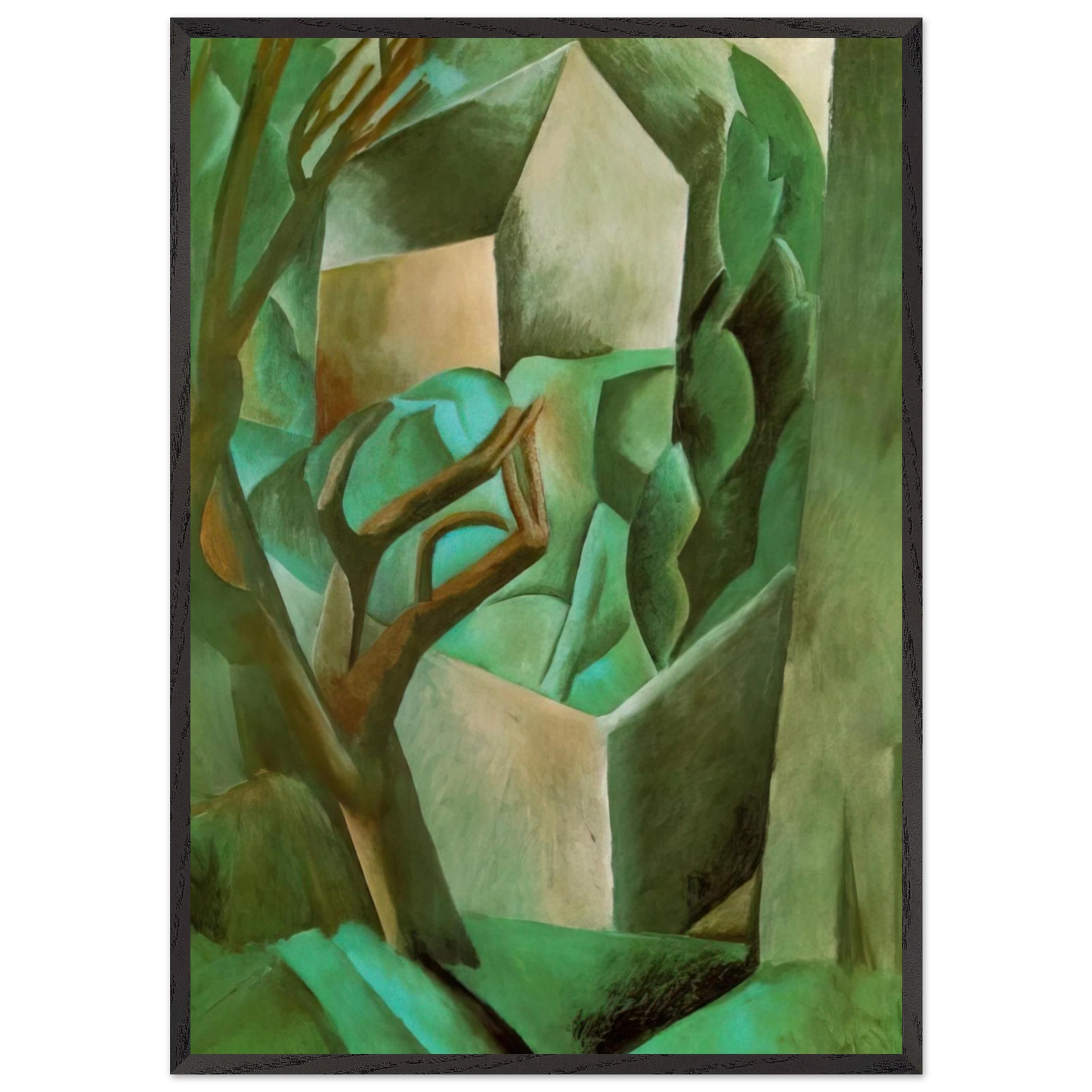 House in the garden - Pablo Picasso 70x100 cm / 28x40 inches Framed Art Print – Black Wooden Frame