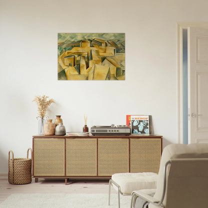 Houses on the hill - Pablo Picasso Brushed Aluminum Print - 70x100 cm / 28x40 inches | Pablo Picasso Aluminum Print | Pablo Picasso Prints