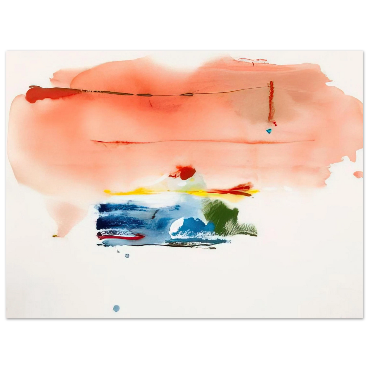 Helen Frankenthaler - Santa Fe II - 1986 Wall art - 45x60 cm / 18x24 inches - Premium Wooden Framed Poster With Fine Art Paper-canvas - Wood frame