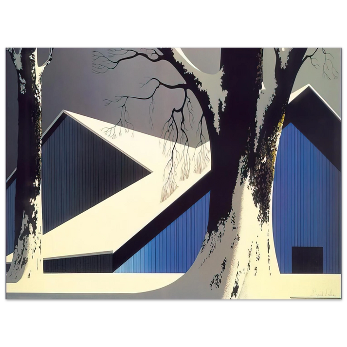Eyvind Earle - Winter Quiet  75x100 cm / 30x40inches Fine Art Poster