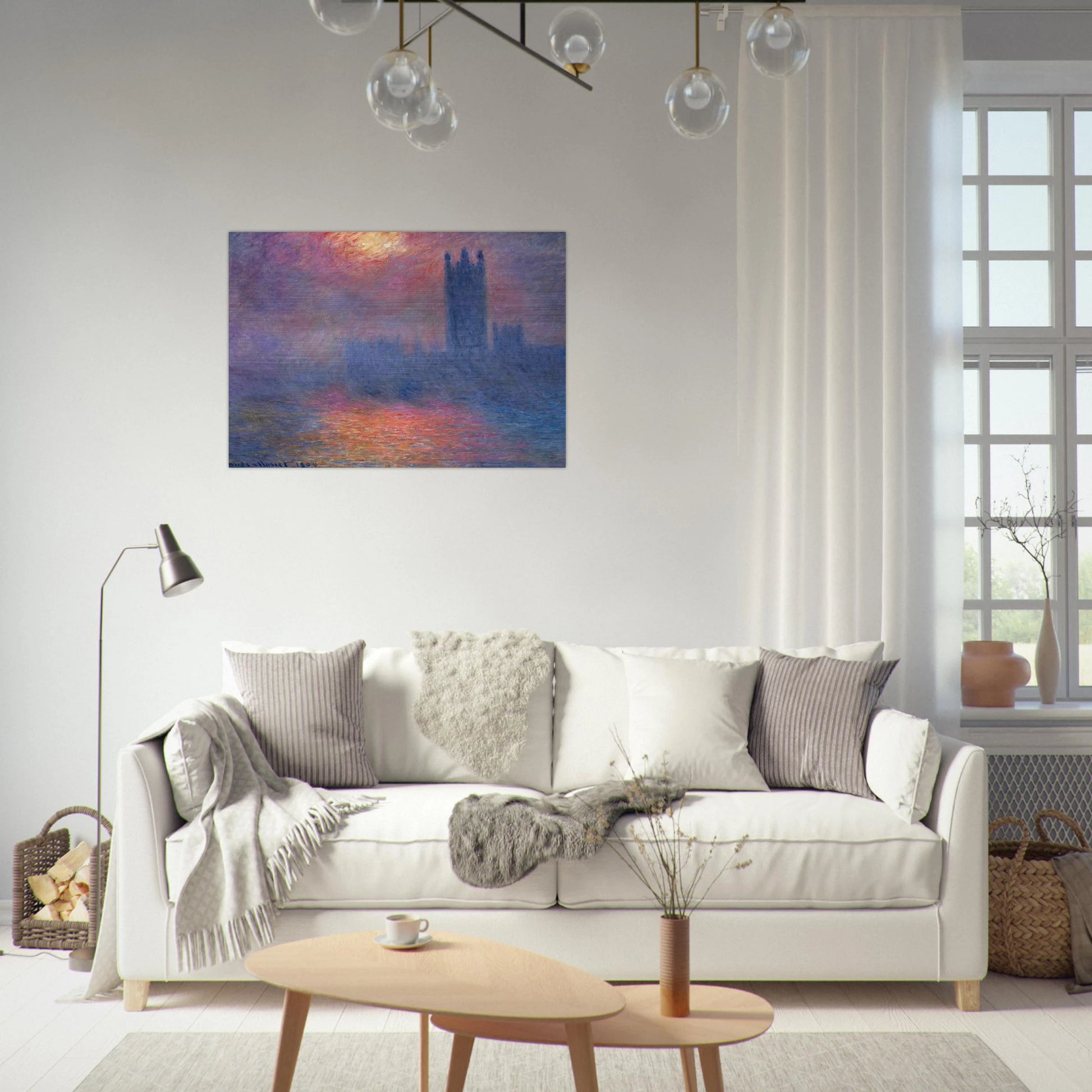 Houses of Parliament, London, Sun Breaking Through - claude monet Brushed Aluminum Print - 70x100 cm / 28x40 inches | claude monet Aluminum Print | claude monet Prints