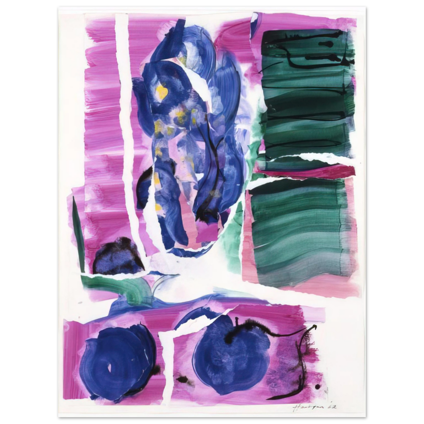 Grace Hartigan - VARIATIONS I ON CLARKS COVE 1962  75x100 cm / 30x40inches Fine Art Poster