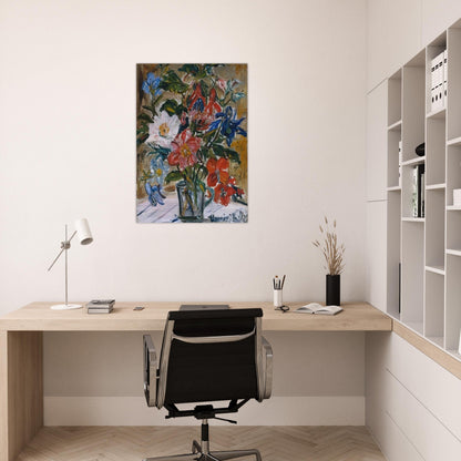 VASE WITH FLOWERS - Maurice Utrillo Brushed Aluminum Print - 70x100 cm / 28x40 inches | Maurice Utrillo Aluminum Print | Maurice Utrillo Prints