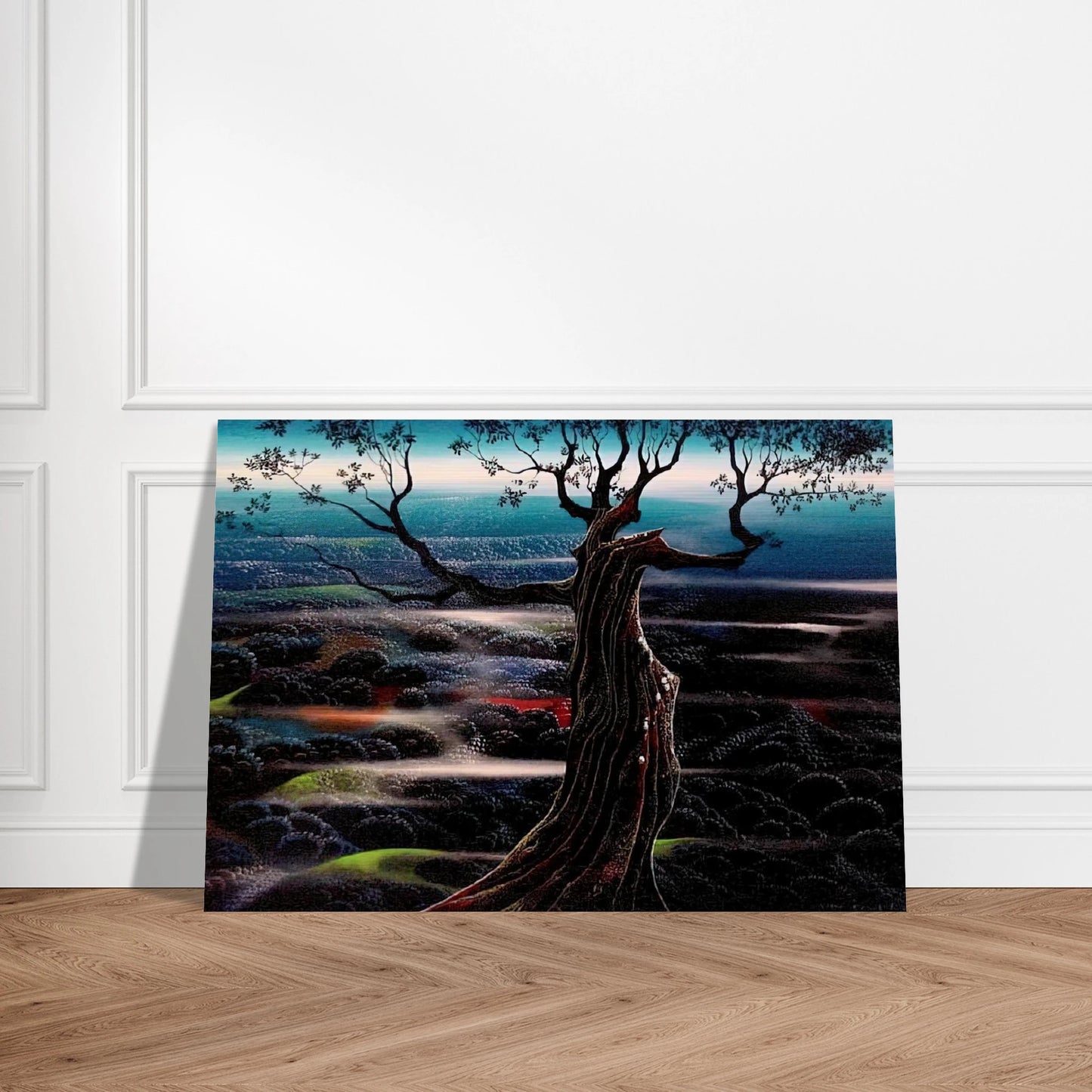 Wild Valley - Eyvind Earle Brushed Aluminum Print - 70x100 cm / 28x40 inches | Eyvind Earle Aluminum Print | Eyvind Earle Prints