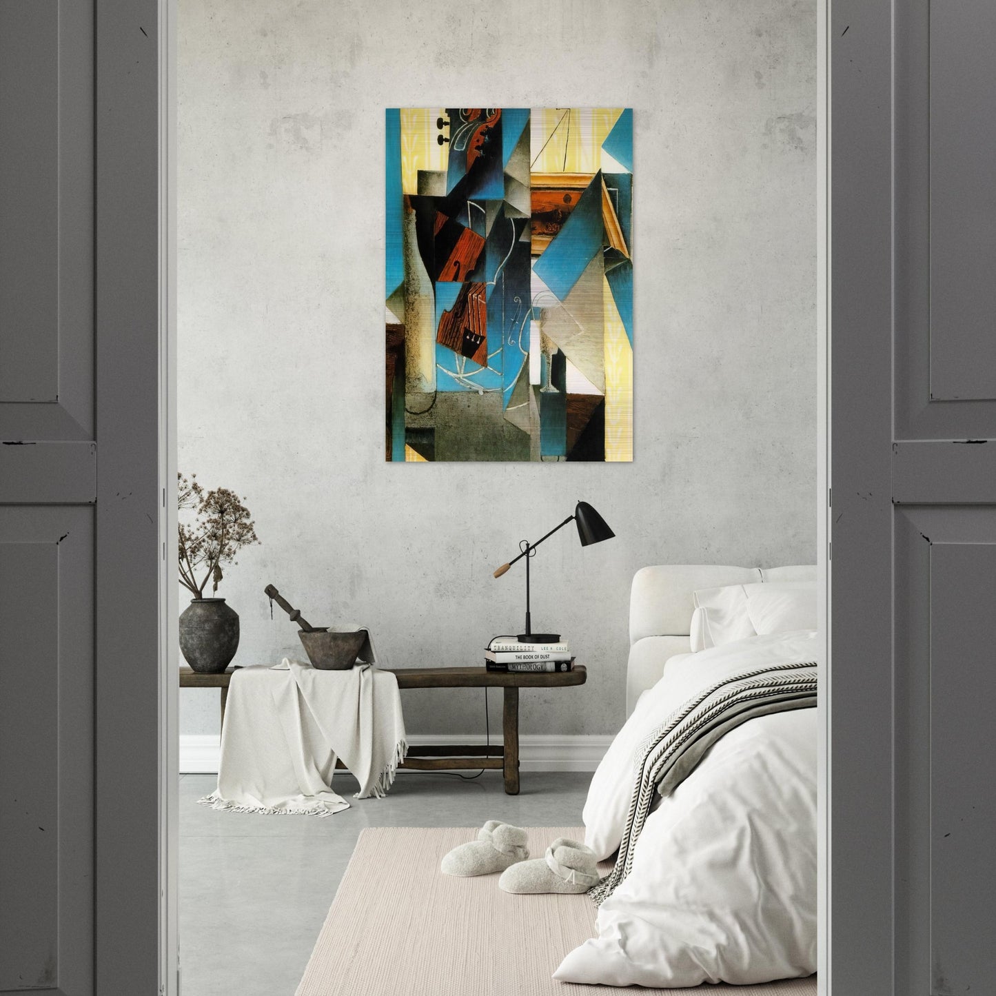 VIOLIN AND PRINT 1913 - Juan Gris Brushed Aluminum Print - 70x100 cm / 28x40 inches | Juan Gris Aluminum Print | Juan Gris Prints