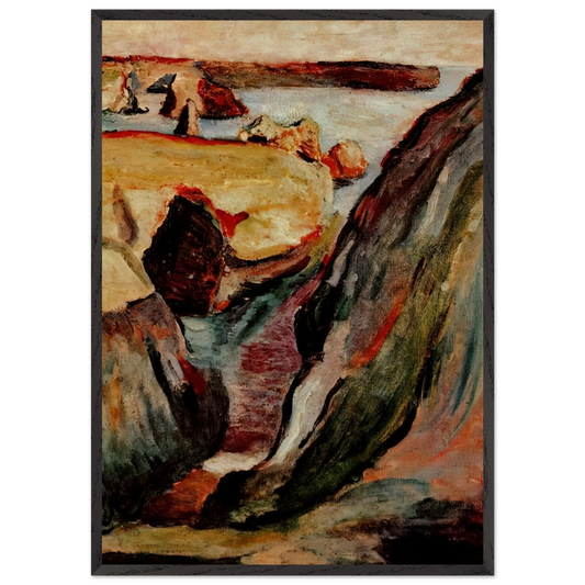 ROCHERS A BELLE ILE 1896 - Henri Matisse 70x100 cm / 28x40 inches Framed Art Print – Black Wooden Frame