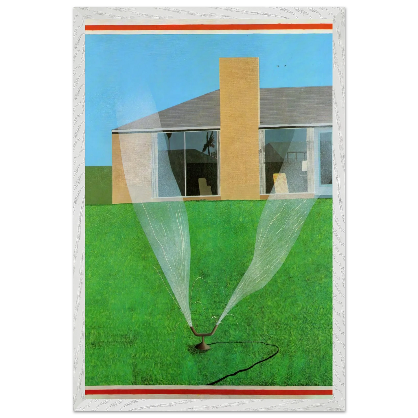 David Hockney - David Hockney Wall art - 60x90 cm / 24x36 inches - Premium Wooden Framed Poster With Fine Art Paper-canvas - White frame
