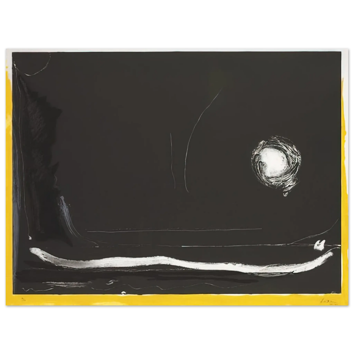 Helen Frankenthaler - Yellow Jack - 1985 Wall art - 70x100 cm / 28x40 Inches - Premium Wooden Framed Poster With Fine Art Paper - Wood frame
