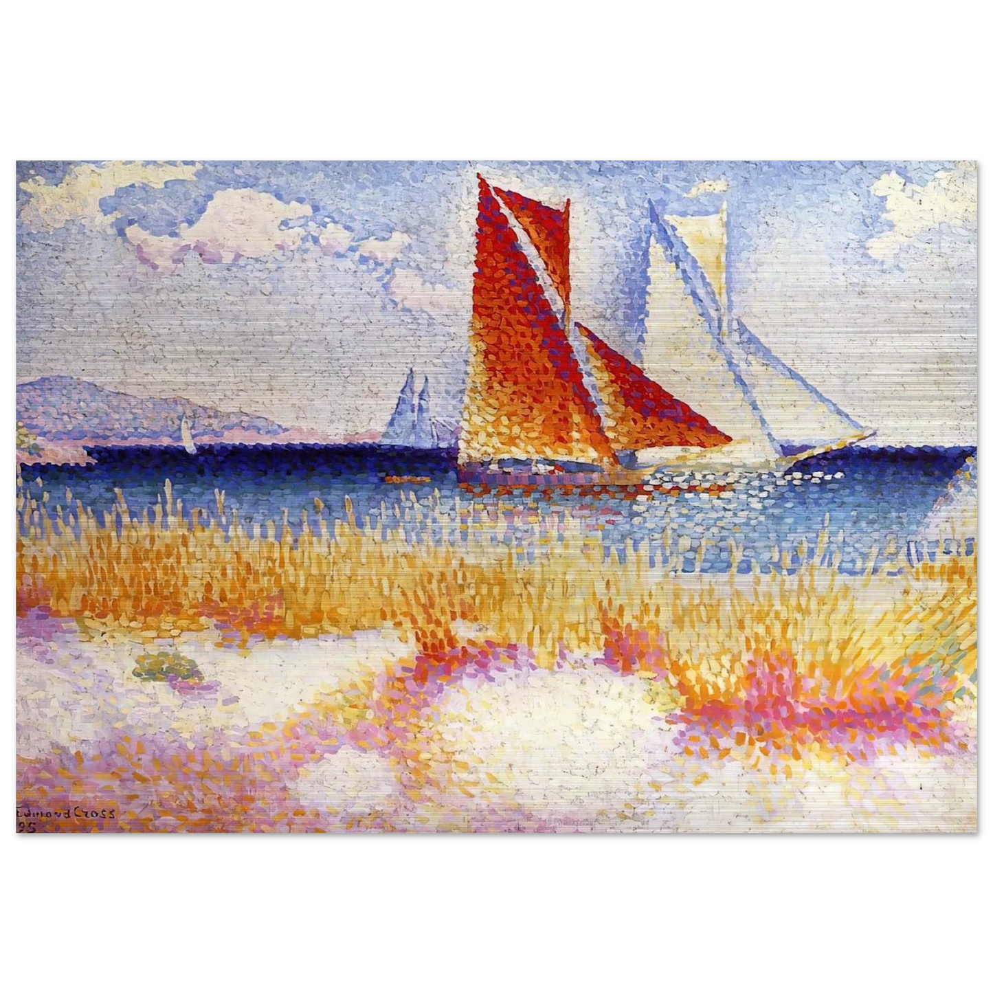 Regatta - Henri-Edmond Cross Brushed Aluminum Print - 70x100 cm / 28x40 inches | Henri-Edmond Cross Aluminum Print | Henri-Edmond Cross Prints