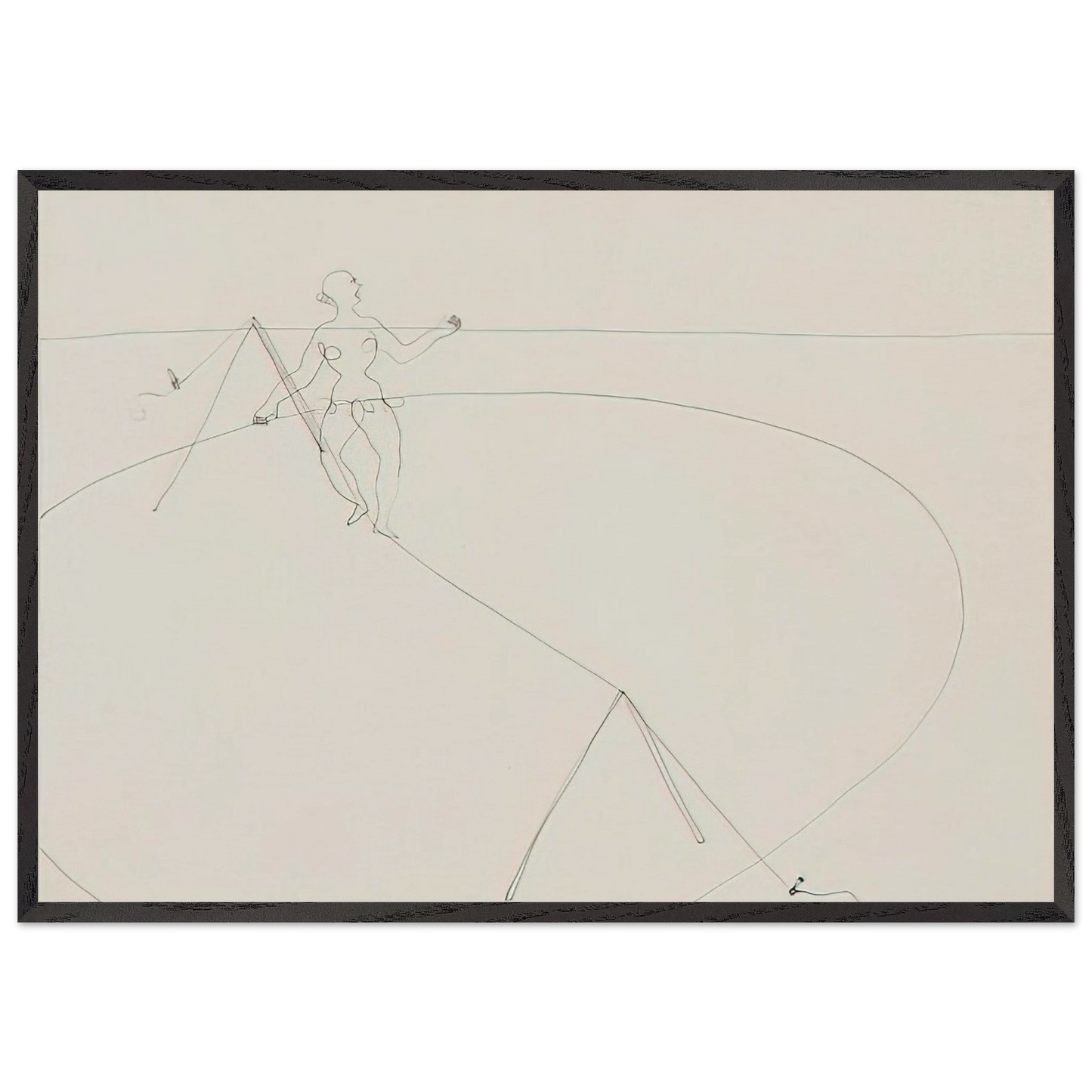 TIGHTROPE WALKER 1932 - Alexander Calder 70x100 cm / 28x40 inches Framed Art Print – Black Wooden Frame
