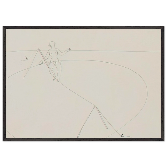 TIGHTROPE WALKER 1932 - Alexander Calder 70x100 cm / 28x40 inches Framed Art Print – Black Wooden Frame