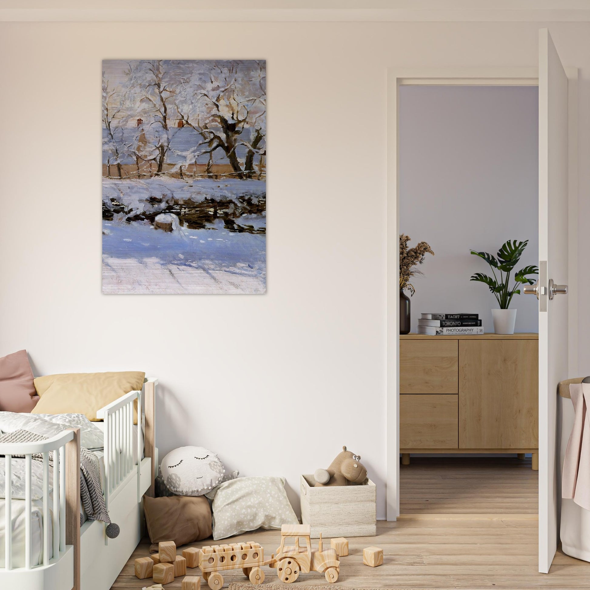 The Magpie - claude monet Brushed Aluminum Print - 70x100 cm / 28x40 inches | claude monet Aluminum Print | claude monet Prints