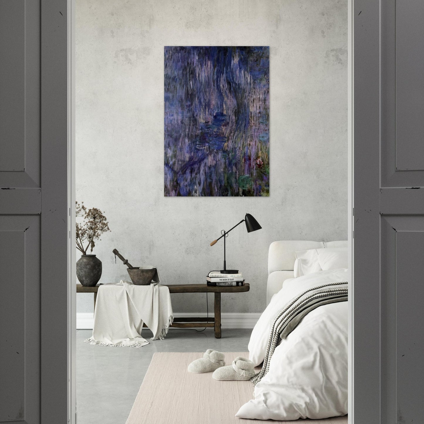 Water Lilies, Reflection of a Weeping Willows - claude monet Brushed Aluminum Print - 70x100 cm / 28x40 inches | claude monet Aluminum Print | claude monet Prints