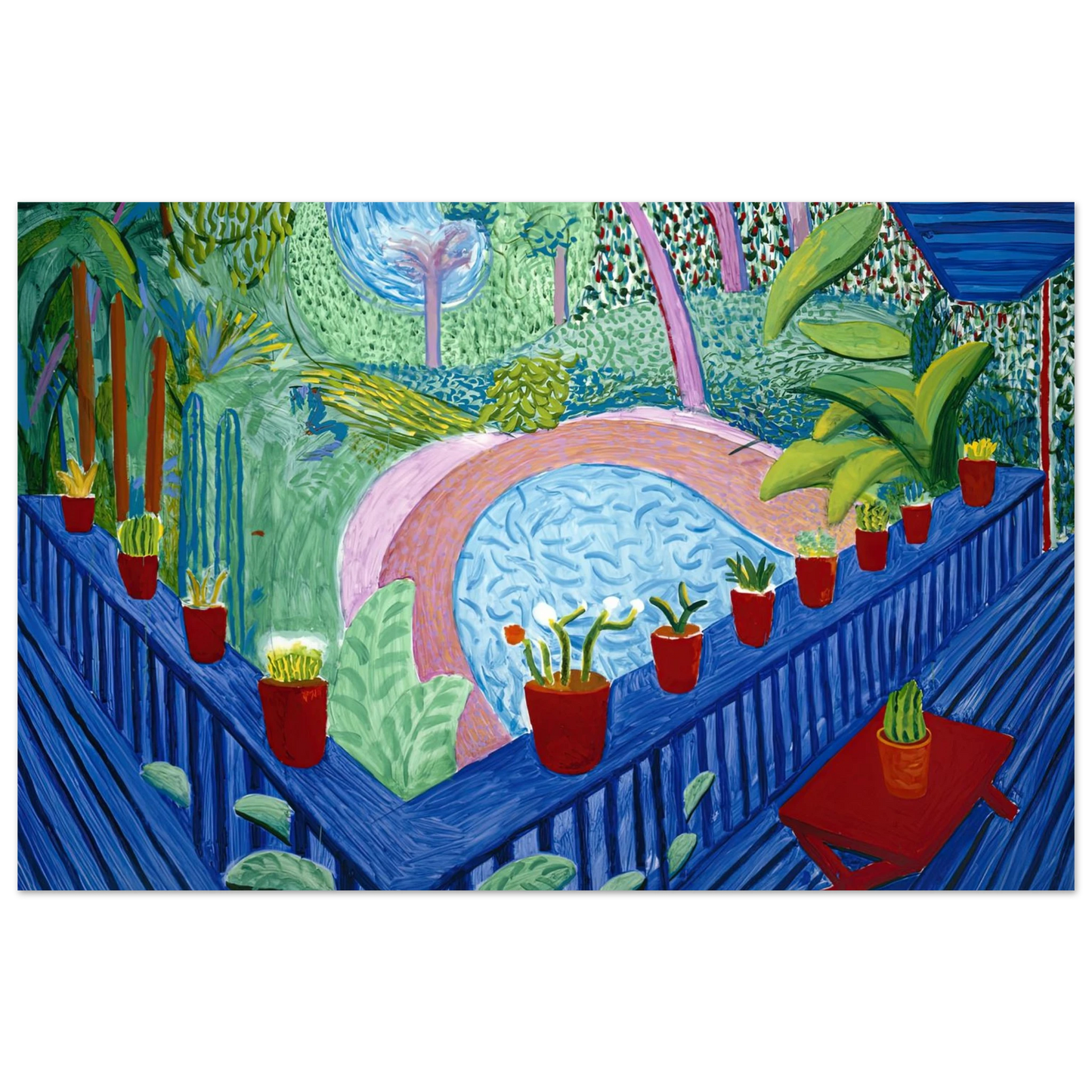 David Hockney - David Hockney Wall art - 13x18 cm / 5x7 inches - Premium Wooden Framed Poster With Fine Art Paper-canvas - White frame