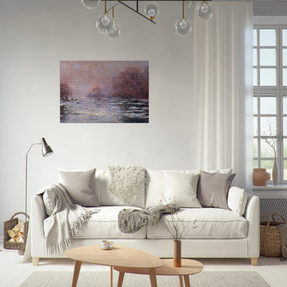 River Thawing near Vetheuil - claude monet Brushed Aluminum Print - 70x100 cm / 28x40 inches | claude monet Aluminum Print | claude monet Prints