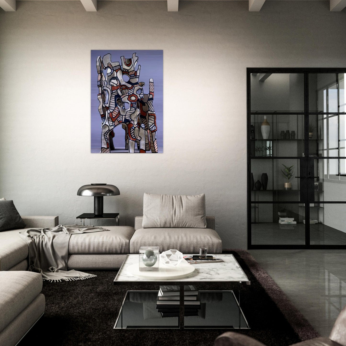 THE COSMORAMA IV - Jean Dubuffet Brushed Aluminum Print - 70x100 cm / 28x40 inches | Jean Dubuffet Aluminum Print | Jean Dubuffet Prints