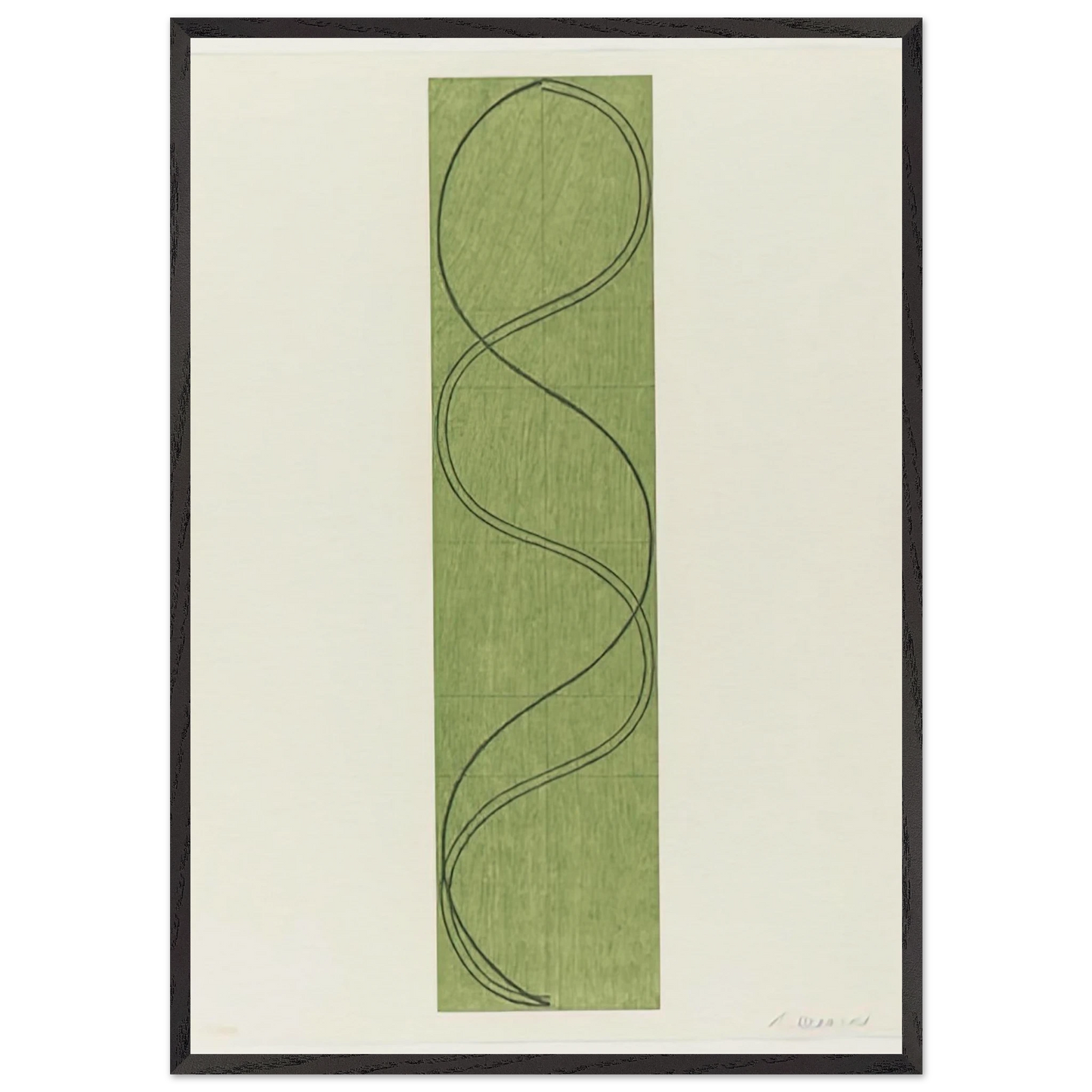 GREEN COLUMN FIGURE 2003 - Robert Mangold 70x100 cm / 28x40 inches Framed Art Print – Black Wooden Frame