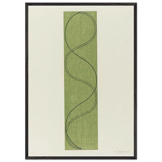 GREEN COLUMN FIGURE 2003 - Robert Mangold 70x100 cm / 28x40 inches Framed Art Print – Black Wooden Frame