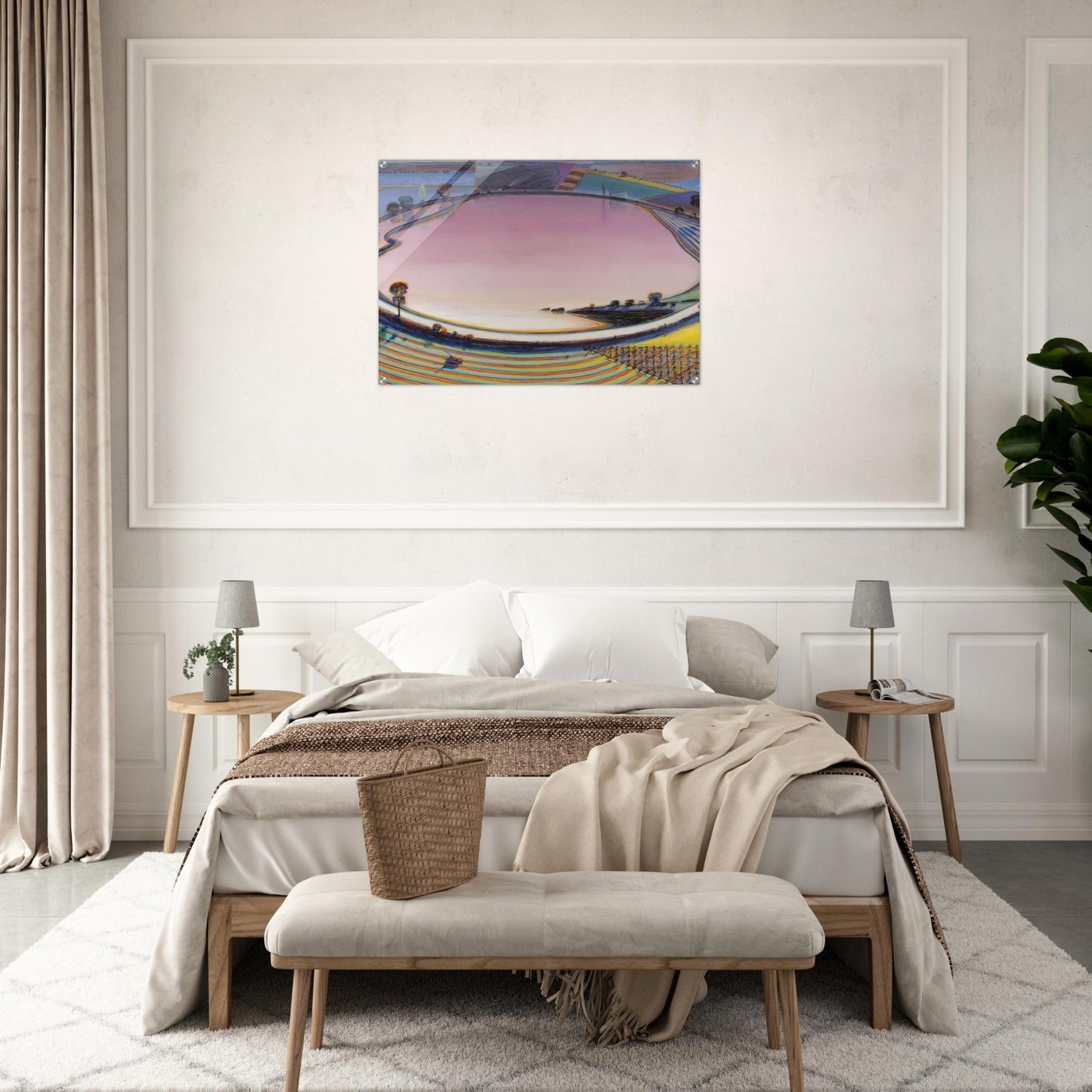 Reservoir - 1999 - Wayne Thiebaud Acrylic Print - 70x100 cm / 28x40″ inches