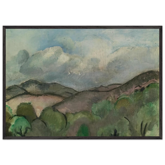 LE MONT CHAUVE A NICE 1918 - Henri Matisse 70x100 cm / 28x40 inches Framed Art Print – Black Wooden Frame