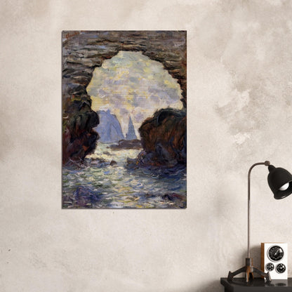 The Rock Needle Seen through the Porte d'Aumont - claude monet Brushed Aluminum Print - 70x100 cm / 28x40 inches | claude monet Aluminum Print | claude monet Prints