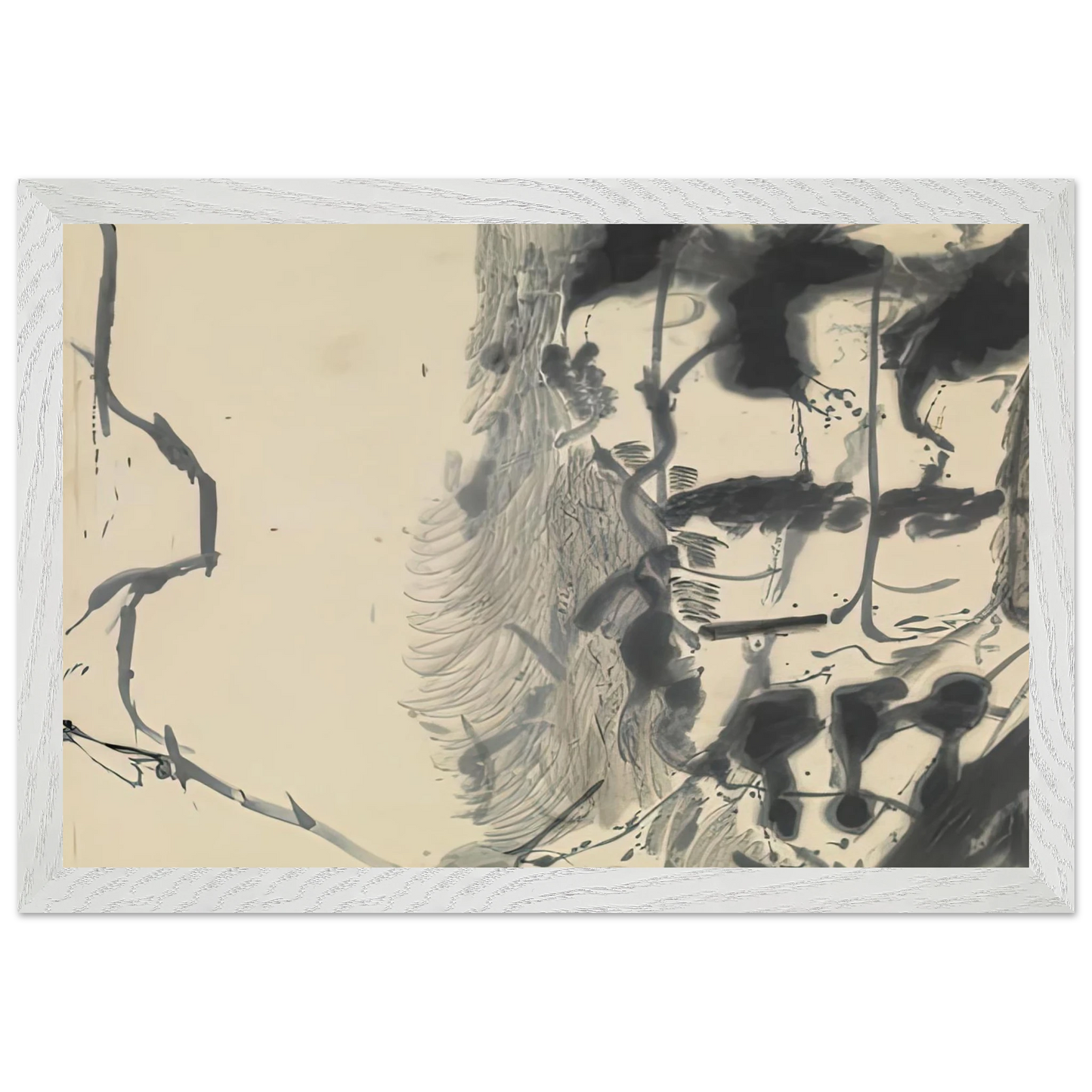 Helen Frankenthaler - New York Bamboo, 1957- Wall Art - 21x29.7 cm / 8x12" - Premium Wooden Framed Poster With Fine Art Paper-canvas - White frame