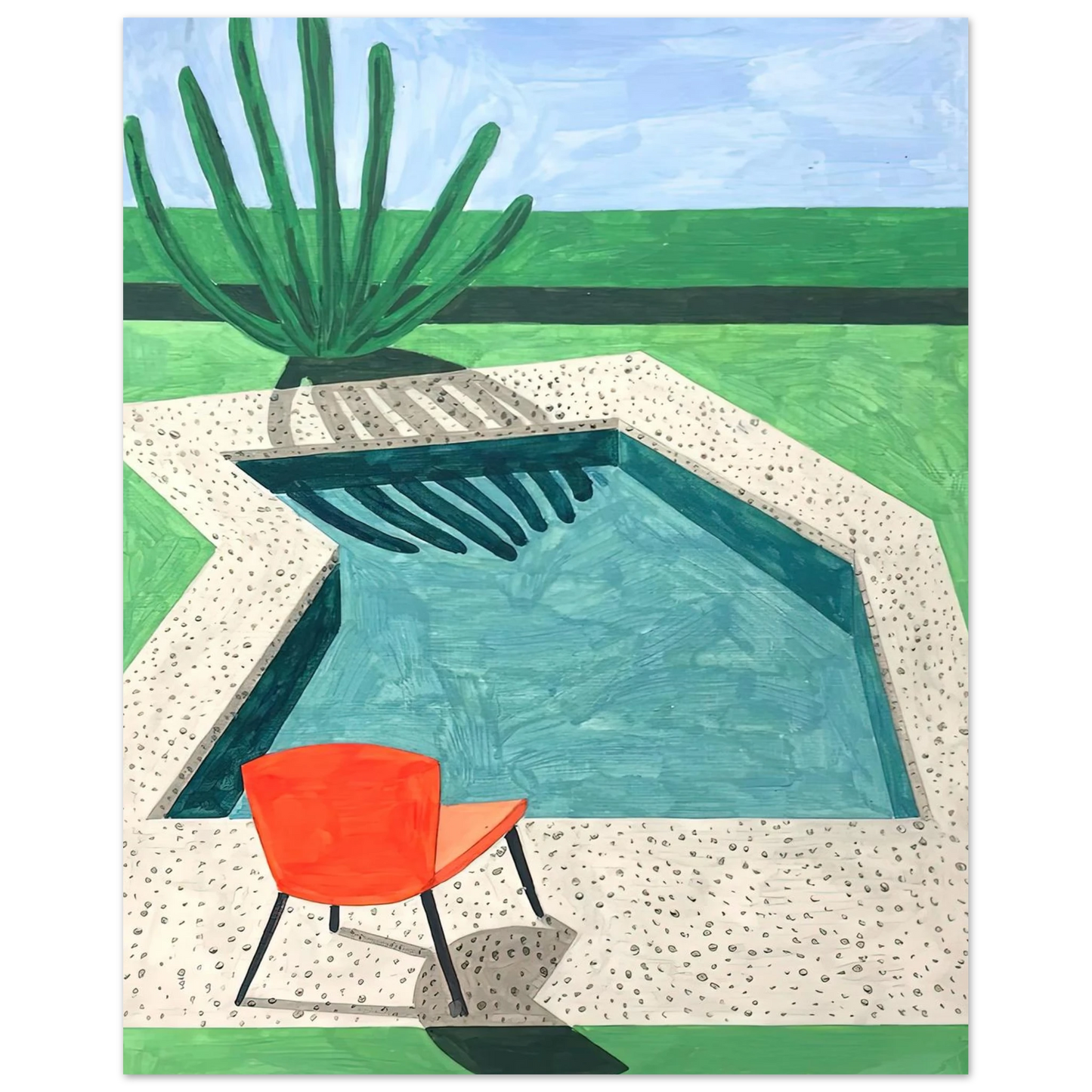 David Hockney - David Hockney Wall art - 30x40 cm / 12x16 inches - Premium Wooden Framed Poster With Fine Art Paper-canvas - White frame