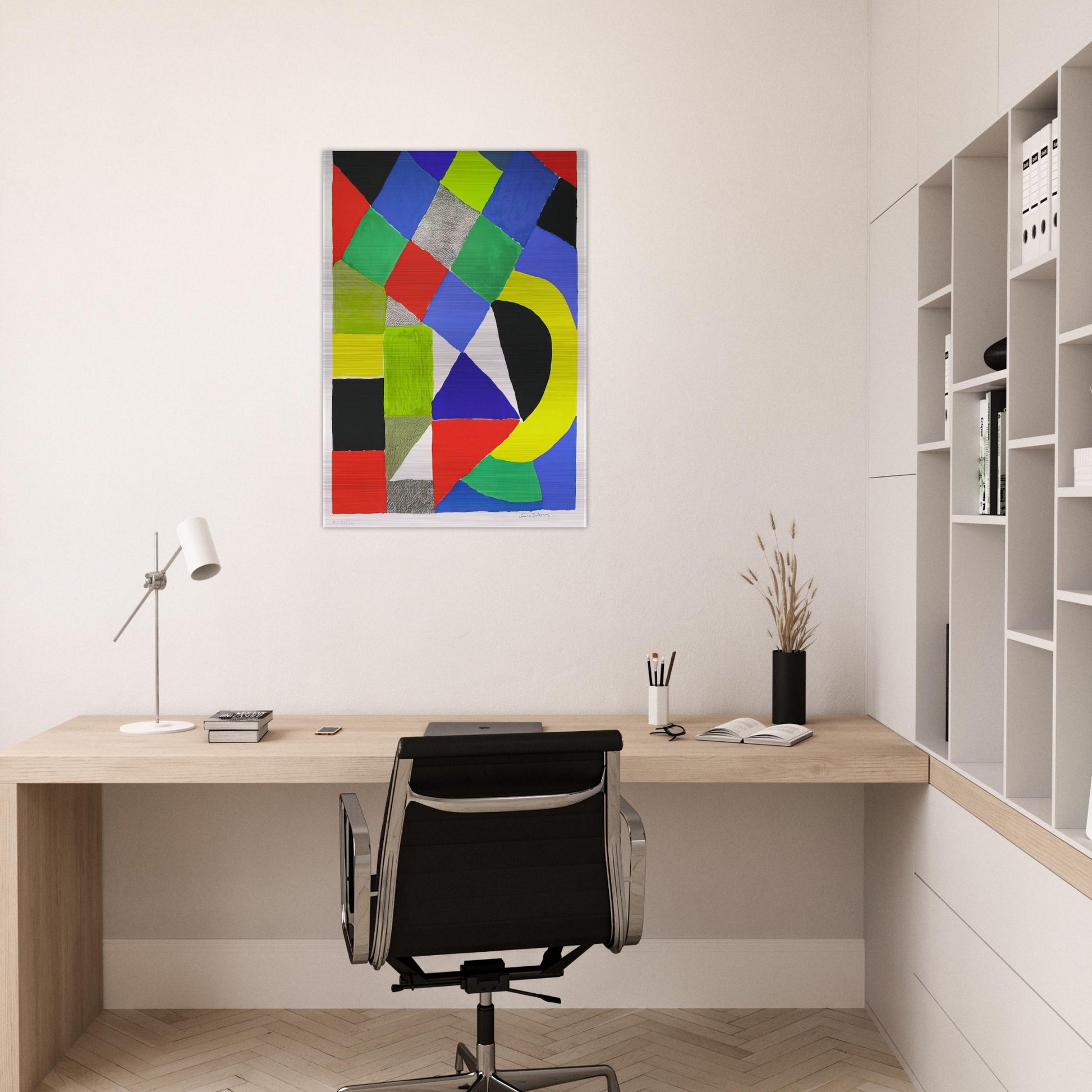 SQUARES - Sonia Delaunay Brushed Aluminum Print - 70x100 cm / 28x40 inches | Sonia Delaunay Aluminum Print | Sonia Delaunay Prints