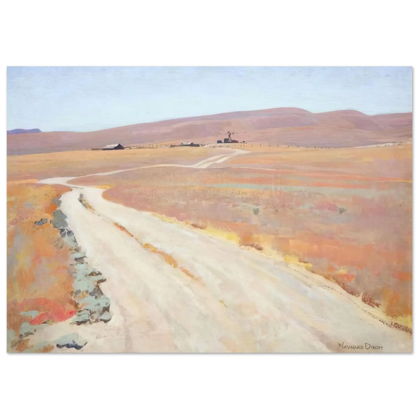 Maynard Dixon - ABANDONED RANCH 1935 Wall art - 30x40 cm / 12x16 Inches - Premium Wooden Framed Poster With Fine Art Paper - Black frame