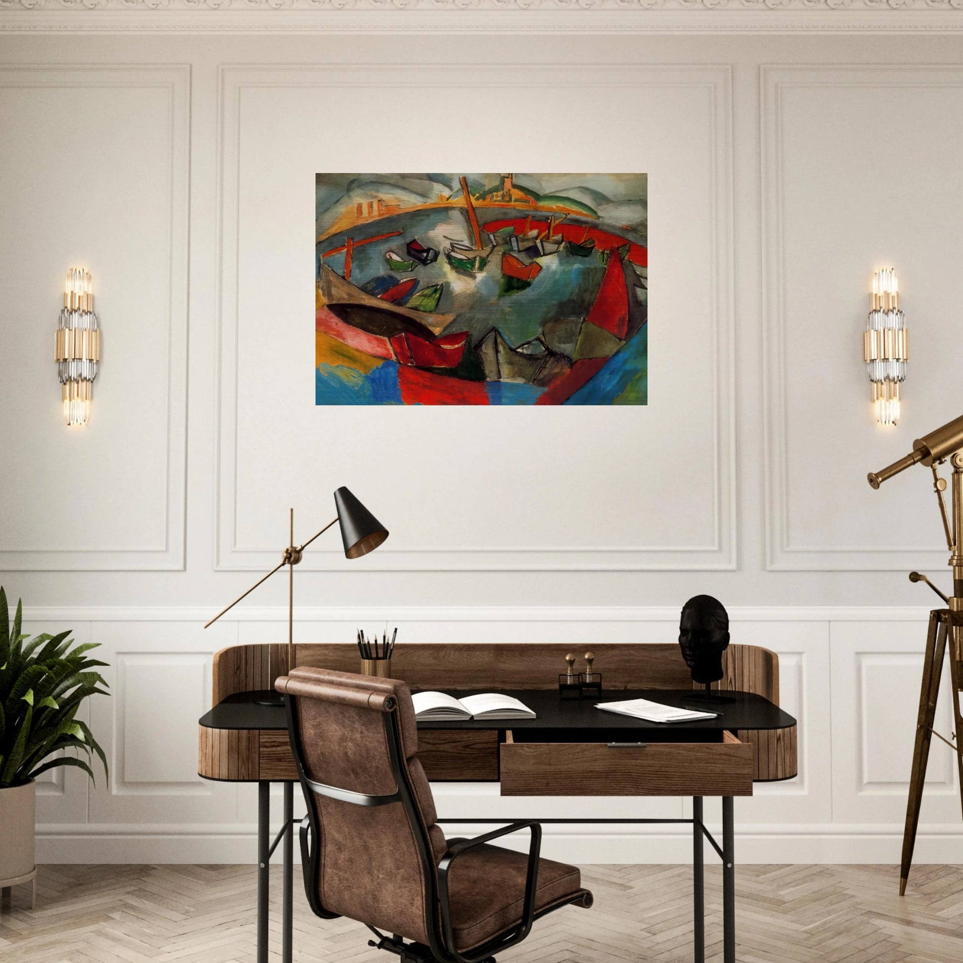 BOATS IN MARSEILLE 1908 - Raoul Dufy Brushed Aluminum Print - 70x100 cm / 28x40 inches | Raoul Dufy Aluminum Print | Raoul Dufy Prints