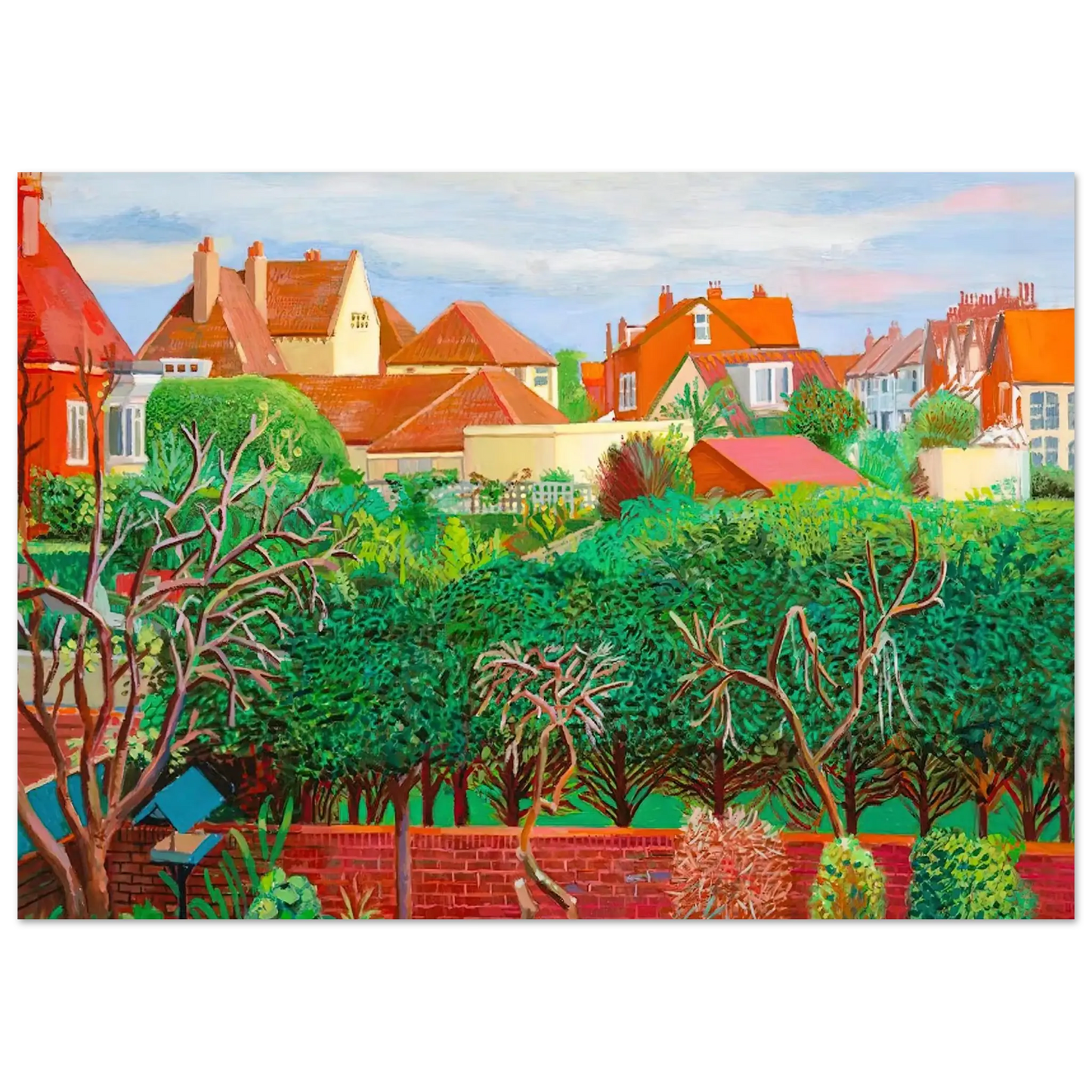 David Hockney - David Hockney Wall art - 15x20 cm / 6x8 Inches - Premium Wooden Framed Poster With Fine Art Paper - White frame