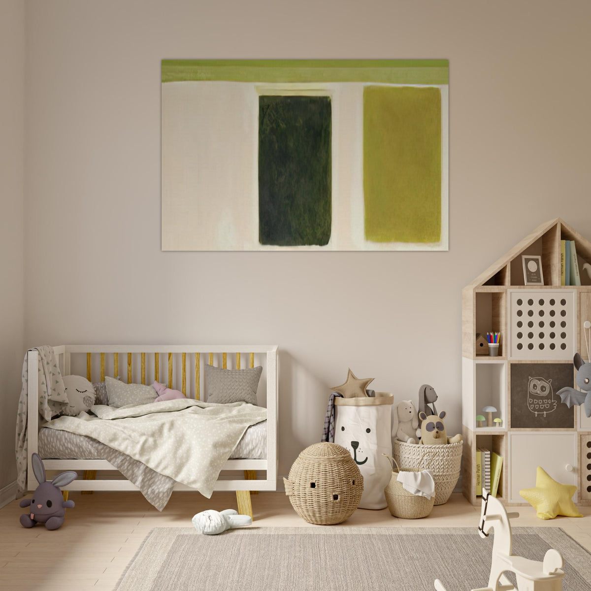 Double Green Sun-Box - 1967 - Theodoros Stamos Art Prints - 100x150 cm / 40x60″ inches | Theodoros Stamos Poster | Theodoros Stamos Prints