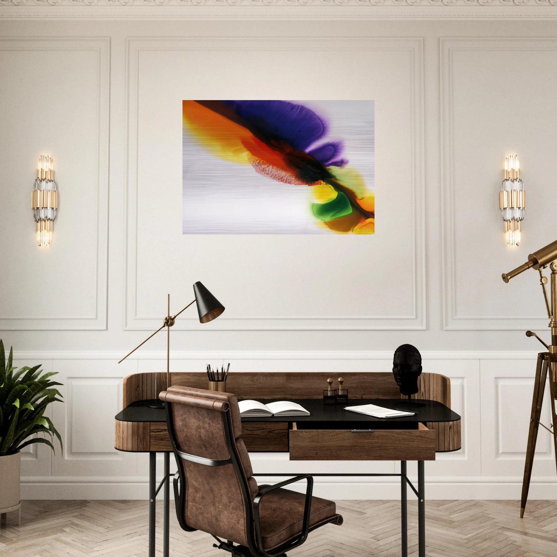 Phenomena Tibetan Flange - Paul Jenkins Brushed Aluminum Print - 70x100 cm / 28x40 inches | Paul Jenkins Aluminum Print | Paul Jenkins Prints