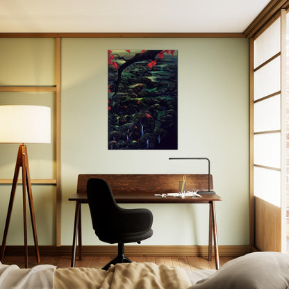 California Memories - Eyvind Earle Brushed Aluminum Print - 70x100 cm / 28x40 inches | Eyvind Earle Aluminum Print | Eyvind Earle Prints