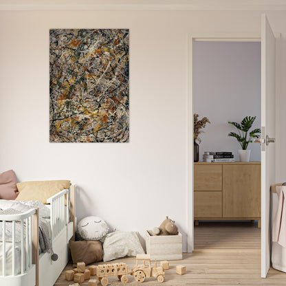 NUMBER 3 1 - Jackson Pollock Brushed Aluminum Print - 70x100 cm / 28x40 inches | Jackson Pollock Aluminum Print | Jackson Pollock Prints