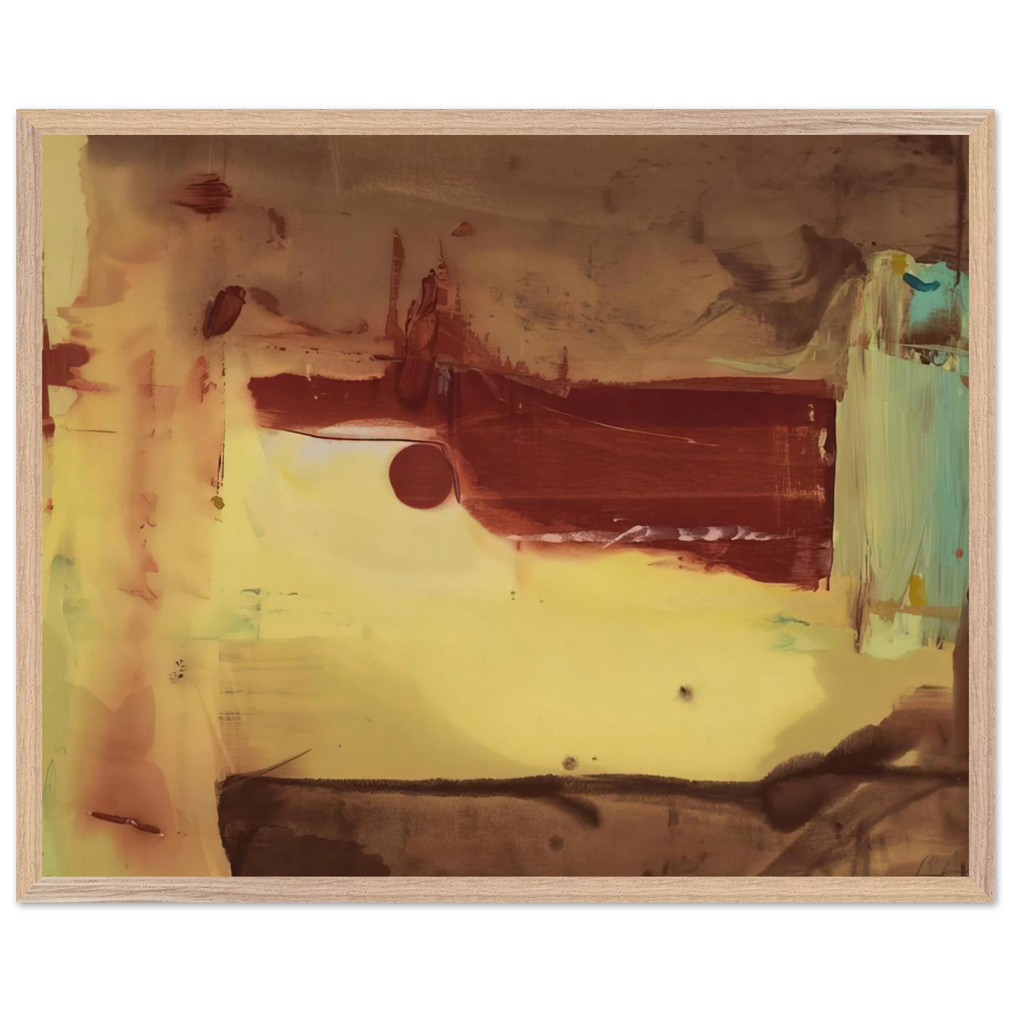 Helen Frankenthaler - Desert Pass - 1976 Wall art - 30x40 cm / 12x16 inches - Premium Wooden Framed Poster With Fine Art Paper-canvas - Wood frame