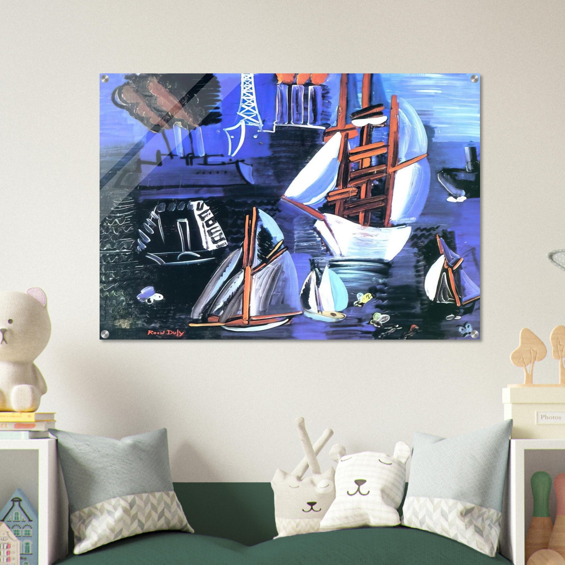 BOATS IN LE HAVRE 1926 - Raoul Dufy Acrylic Print - 70x100 cm / 28x40″ inches