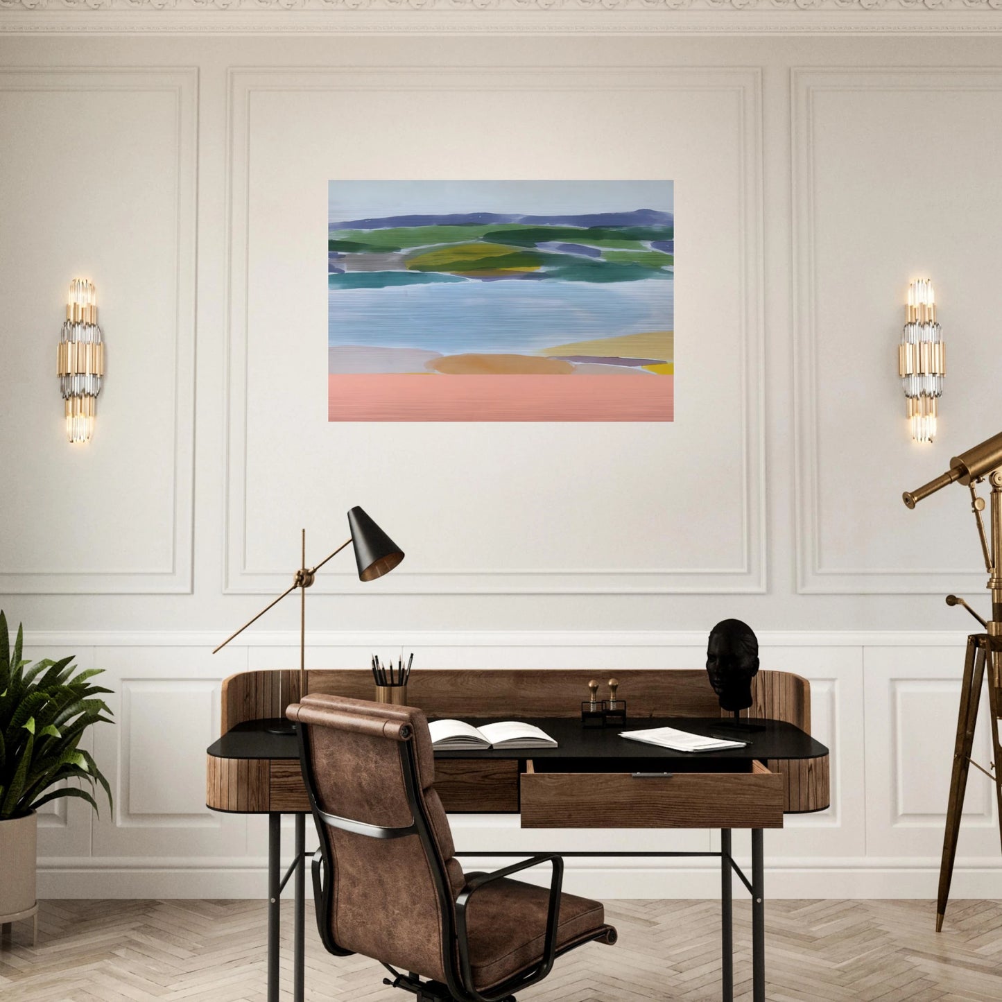 Survival's Shore - 1980 - Ronnie Landfield Brushed Aluminum Print - 70x100 cm / 28x40 inches | Ronnie Landfield Aluminum Print | Ronnie Landfield Prints