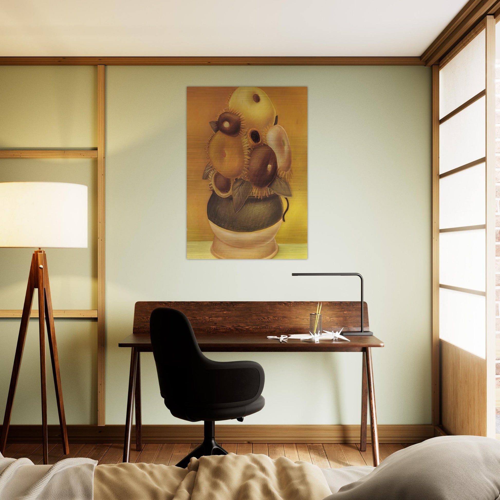 SUNFLOWERS - Fernando Botero Brushed Aluminum Print - 70x100 cm / 28x40 inches | Fernando Botero Aluminum Print | Fernando Botero Prints