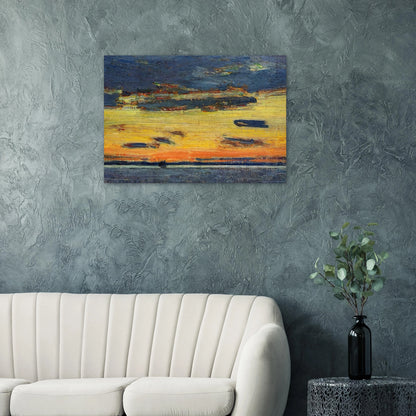 Sunset on the Sea - Childe Hassam Brushed Aluminum Print - 70x100 cm / 28x40 inches | Childe Hassam Aluminum Print | Childe Hassam Prints