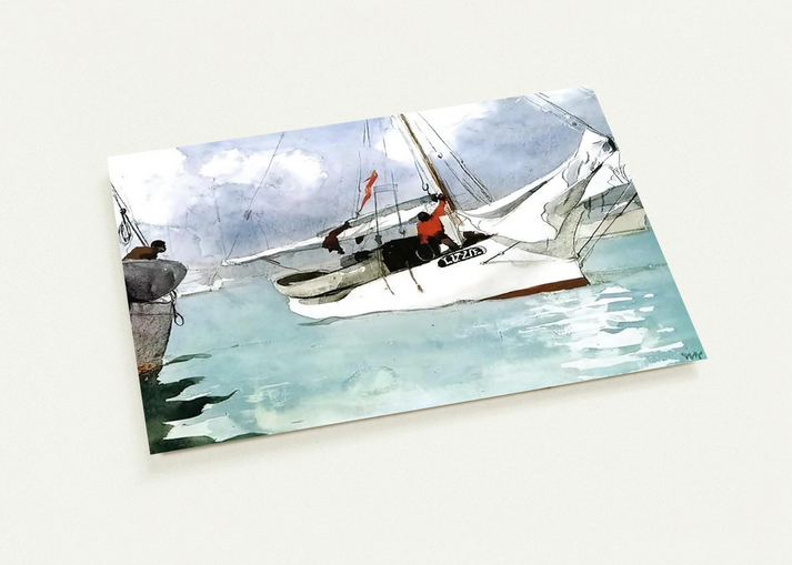 FISHING BOATS KEY WEST By Winslow Homer Pack of 10 Post Cards | Winslow Homer Post Cards | A6 (10.5 x 14.8 cm) - 4.1 x 5.8 inches
