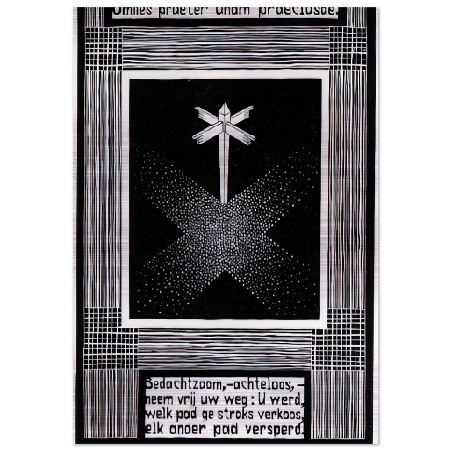 EMBLEMATA SIGNPOST - MC Escher Brushed Aluminum Print - 70x100 cm / 28x40 inches | MC Escher Aluminum Print | MC Escher Prints
