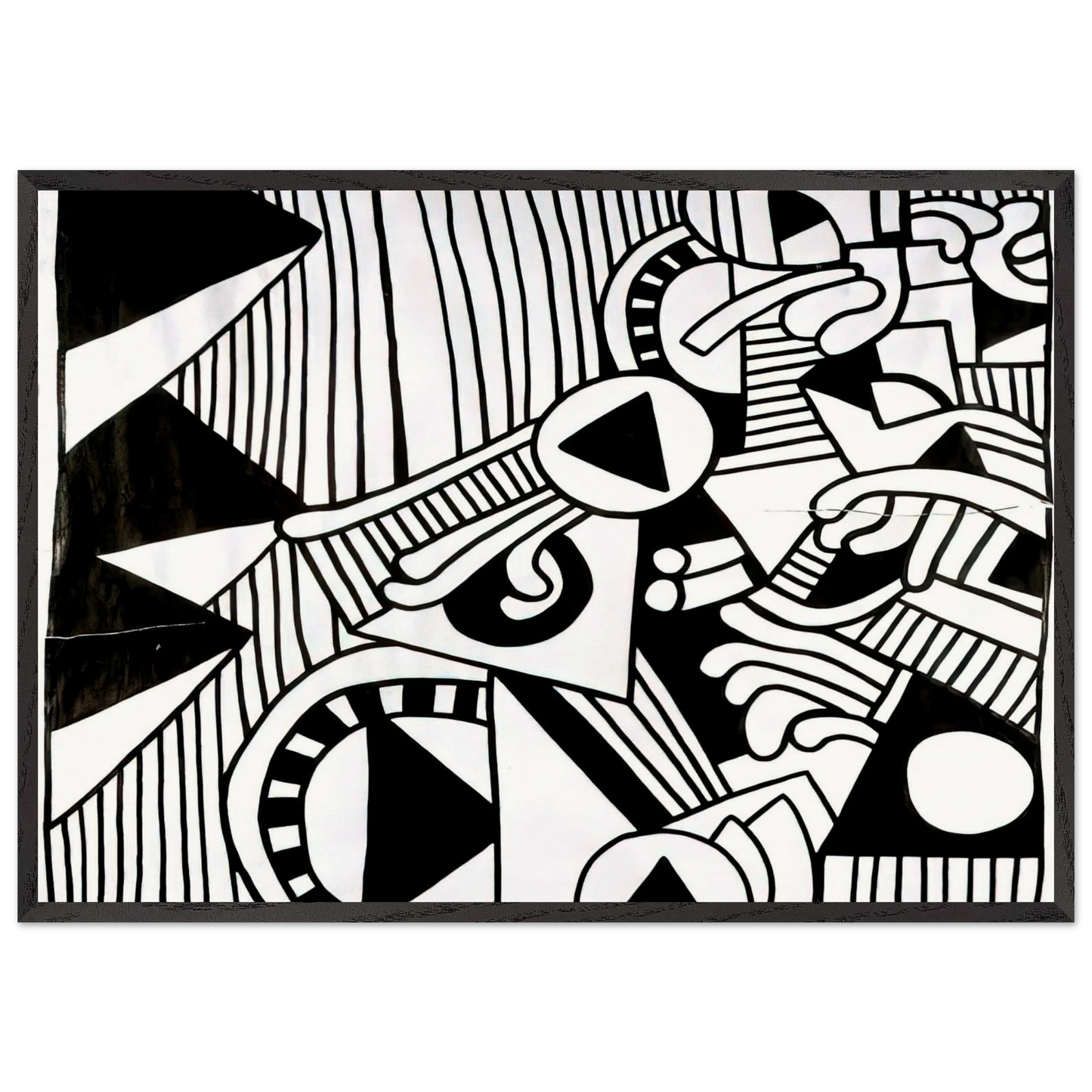 UNTITLED 1978 1 N2 - Keith Haring 70x100 cm / 28x40 inches Framed Art Print – Black Wooden Frame