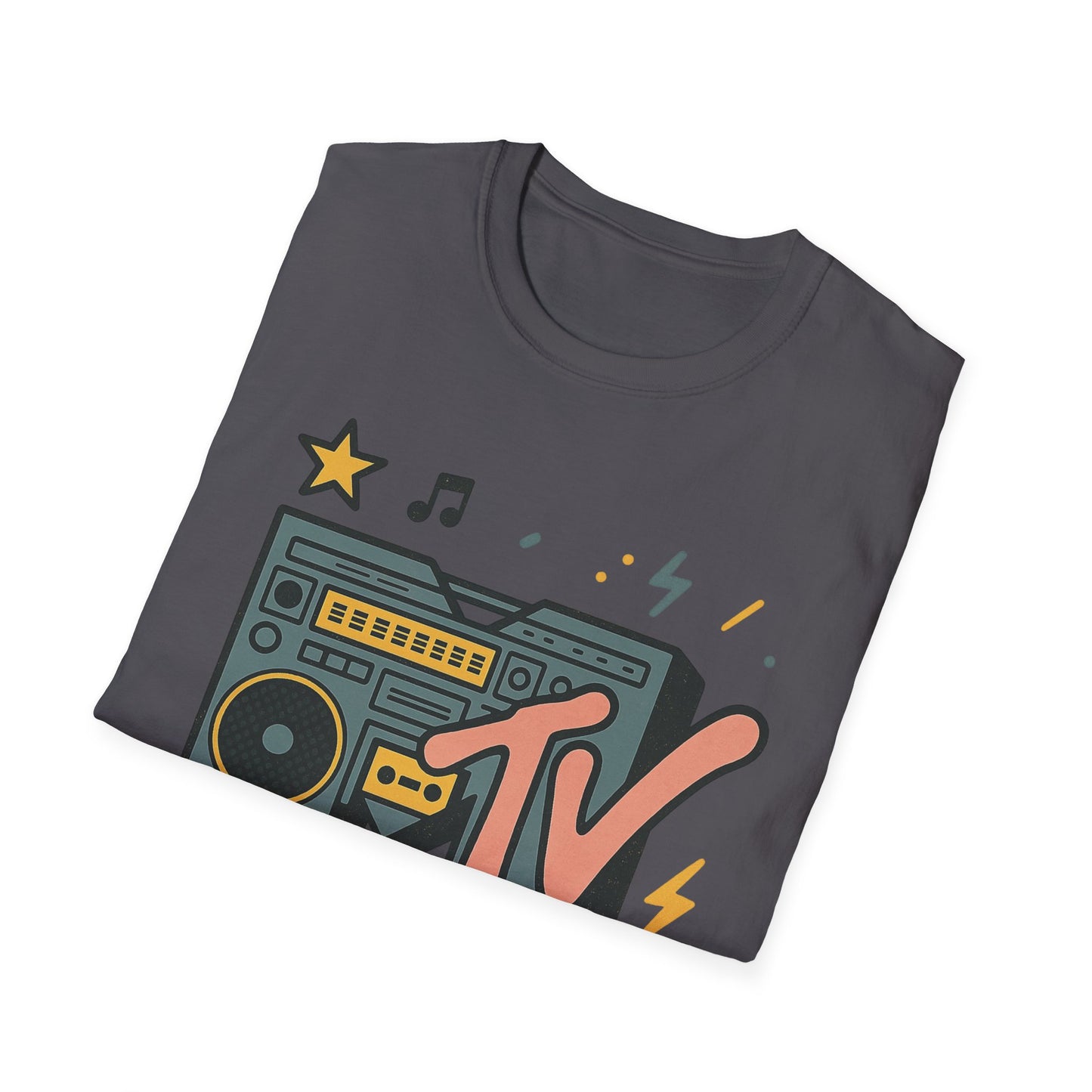 Camiseta gráfica retro de MTV con estampado de guepardo, estilo rock, unisex, estilo banda de los años 80 y 90