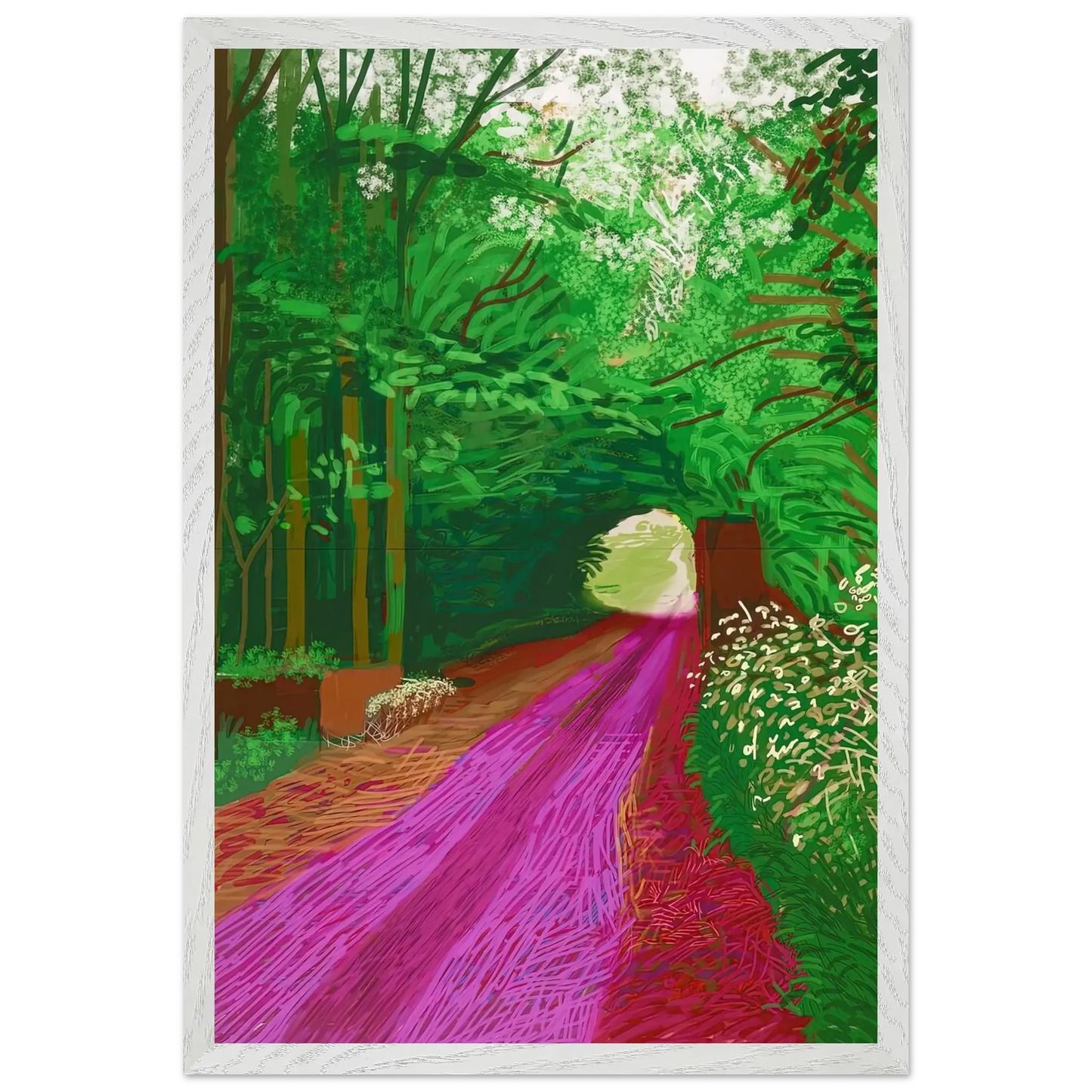 David Hockney - David Hockney Wall art - 15x20 cm / 6x8 inches - Premium Wooden Framed Poster With Fine Art Paper - White frame